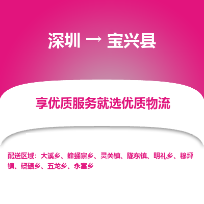 深圳到寶興縣貨運(yùn)站-上門提貨-一對(duì)一服務(wù)