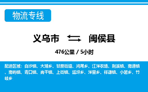 義烏市到閩侯縣物流專(zhuān)線(xiàn)-義烏市至閩侯縣貨運(yùn)公司