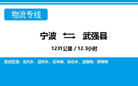 寧波到武強縣物流專線-寧波至武強縣貨運公司