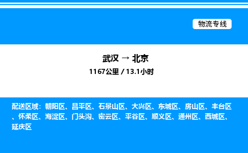 武漢到北京物流專線-武漢至北京貨運公司