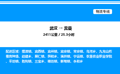 武漢到賓縣物流專線-武漢至賓縣貨運公司