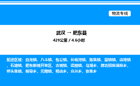 武漢到肥東縣物流專線-武漢至肥東縣貨運(yùn)公司
