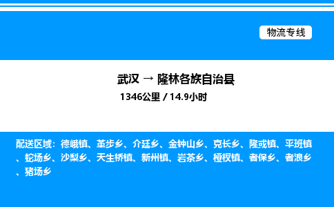 武漢到隆林縣物流專(zhuān)線-武漢至隆林縣貨運(yùn)公司