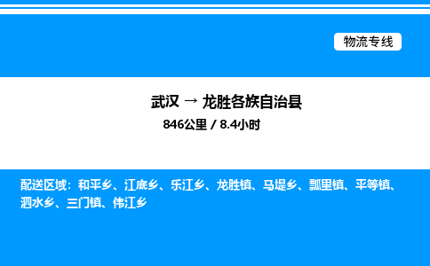 武漢到龍勝物流專線-武漢至龍勝貨運公司