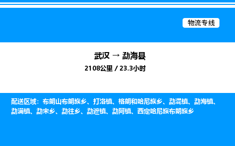 武漢到勐?？h物流專線-武漢至勐?？h貨運公司