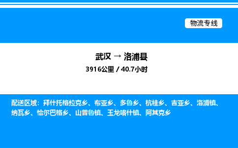 武漢到洛浦縣物流專線-武漢至洛浦縣貨運公司